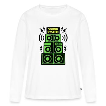 Sound System Speaker Techno Festival DJ - T-shirt manches longues Premium bio Femme - blanc - Devant - Julia (174cm)