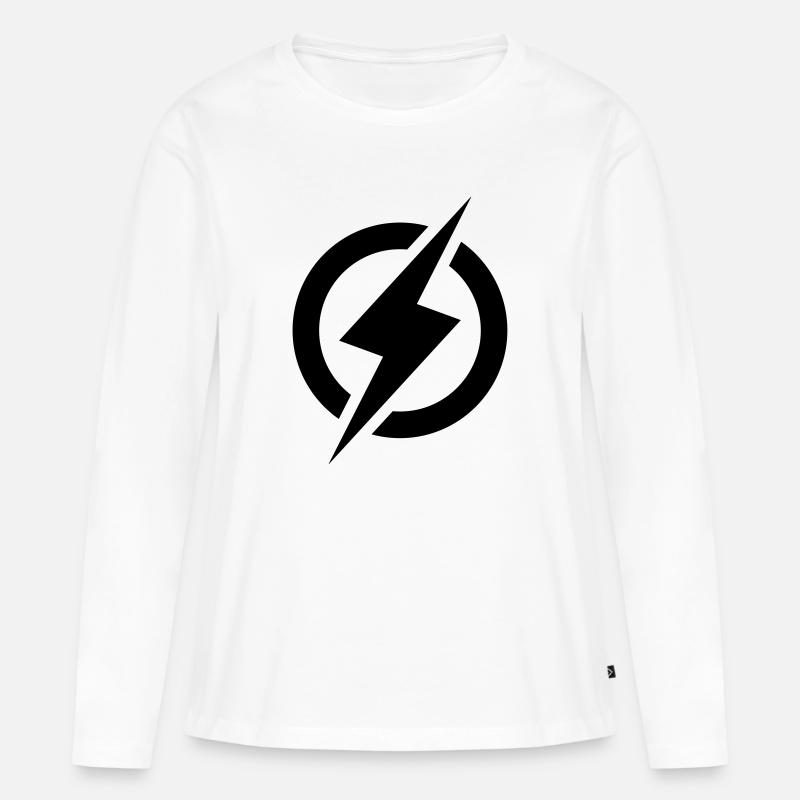 Blitz Symbol - Frauen Premium Bio Langarmshirt - Weiß