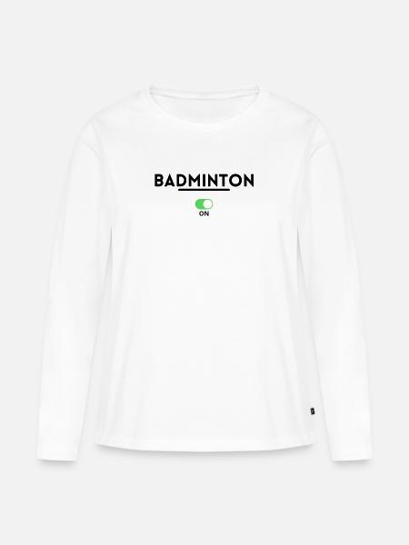 Badminton. Badminton T-Shirt - Frauen Premium Bio Langarmshirt - Weiß