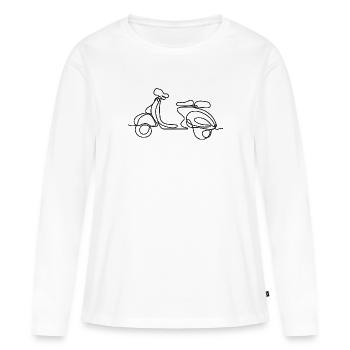 Biker Geschenk Motorrad Linie ART Geschenk - Frauen Premium Bio Langarmshirt - Weiß - Vorne - Julia (174cm)