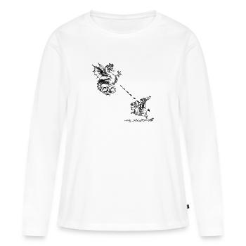 Ritter im Kampf gegen den Drachen - Frauen Premium Bio Langarmshirt - Weiß - Vorne - Julia (174cm)
