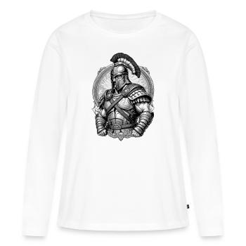 Gladiator Grafik - Frauen Premium Bio Langarmshirt - Weiß - Vorne - Julia (174cm)