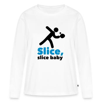table tennis: slice, slice baby - Frauen Premium Bio Langarmshirt - Weiß - Vorne - Julia (174cm)