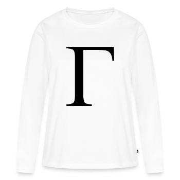 gamma greek - T-shirt manches longues Premium bio Femme - blanc - Devant - Julia (174cm)