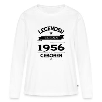 1956 - Frauen Premium Bio Langarmshirt - Weiß - Vorne - Julia (174cm)