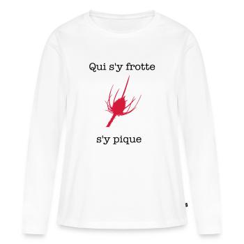 ressentiment - T-shirt manches longues Premium bio Femme - blanc - Devant - Julia (174cm)