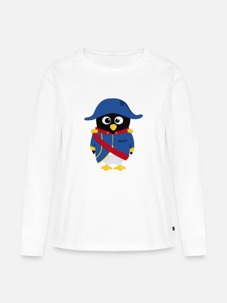 Penguin Napoleon - Frauen Premium Bio Langarmshirt - Weiß