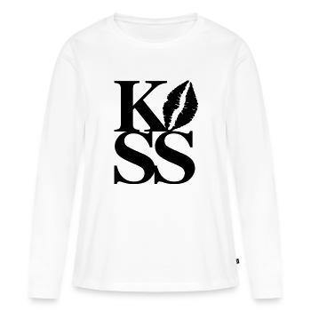 Kiss - T-shirt manches longues Premium bio Femme - blanc - Devant - Julia (174cm)