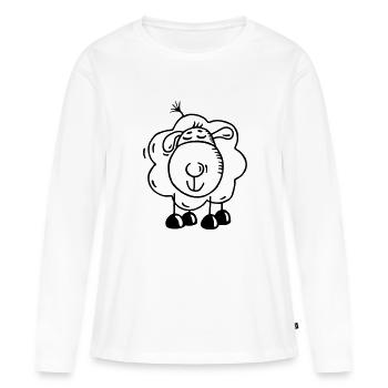 Rêver Sheep - T-shirt manches longues Premium bio Femme - blanc - Devant - Julia (174cm)