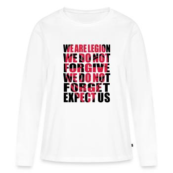 Anonymous Motto Shadow - Frauen Premium Bio Langarmshirt - Weiß - Vorne - Julia (174cm)