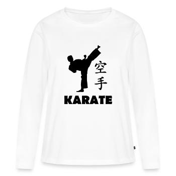 karate - T-shirt manches longues Premium bio Femme - blanc - Devant - Julia (174cm)