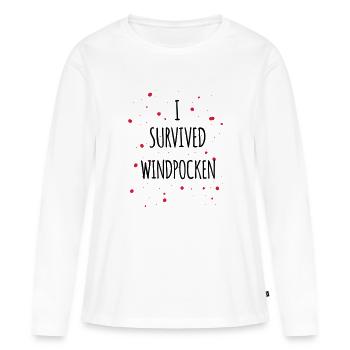J'ai survécu à la varicelle 2c - T-shirt manches longues Premium bio Femme - blanc - Devant - Julia (174cm)