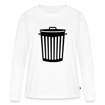 seau seau ordures jeter ordures ordures recy - T-shirt manches longues Premium bio Femme - blanc - Devant - Julia (174cm)