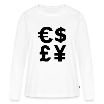 Argent - T-shirt manches longues Premium bio Femme - blanc - Devant - Julia (174cm)