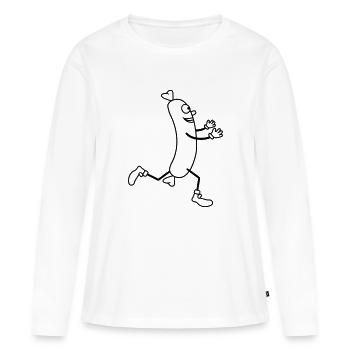 petite courre gluecken câlin amour - T-shirt manches longues Premium bio Femme - blanc - Devant - Julia (174cm)