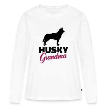 Husky - T-shirt manches longues Premium bio Femme - blanc - Devant - Julia (174cm)