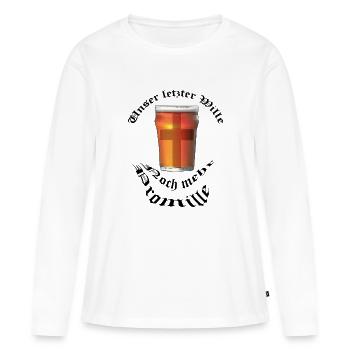 Unser letzter Wille - Noch mehr Promille - Frauen Premium Bio Langarmshirt - Weiß - Vorne - Julia (174cm)