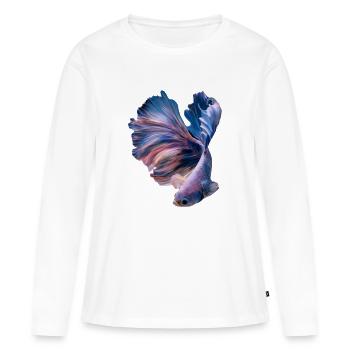 Betta Fish , aqarium hobby - Frauen Premium Bio Langarmshirt - Weiß - Vorne - Julia (174cm)