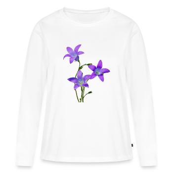 Jacinthes - T-shirt manches longues Premium bio Femme - blanc - Devant - Julia (174cm)