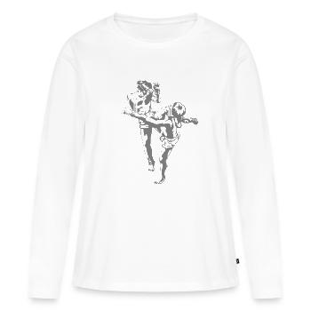 Boxe Combat Muay Thai - T-shirt manches longues Premium bio Femme - blanc - Devant - Julia (174cm)