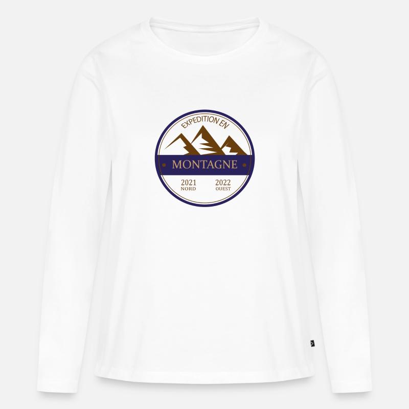 Bergexpedition - Frauen Premium Bio Langarmshirt - Weiß