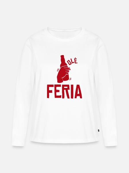 Feria Humor Alkohol - Frauen Premium Bio Langarmshirt - Weiß