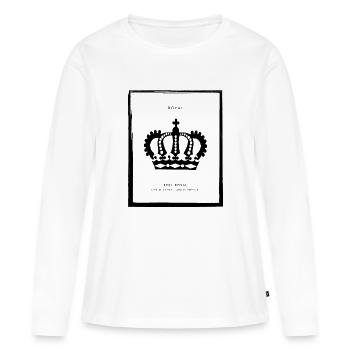 ROYALE - T-shirt manches longues Premium bio Femme - blanc - Devant - Julia (174cm)