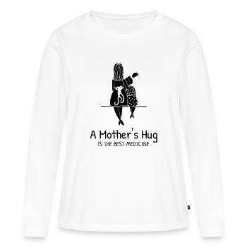 A Mother's Hug is the Best Medicine - Women's Premium Organic Long Sleeve Shirt - white - Front - Julia (174cm)