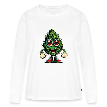 420 - Plein d’énergie - T-shirt manches longues Premium bio Femme - blanc - Devant - Julia (174cm)