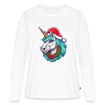 Unicorn for Christmas - Women's Premium Organic Long Sleeve Shirt - white - Front - Julia (174cm)