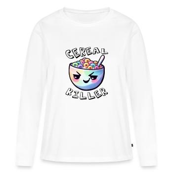 Getreide-Killer - Frauen Premium Bio Langarmshirt - Weiß - Vorne - Julia (174cm)