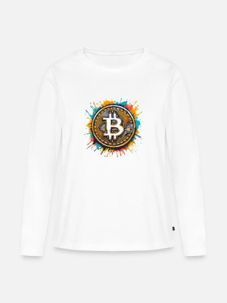 Bitcoin - Krypto Währung - Crypto - Frauen Premium Bio Langarmshirt - Weiß