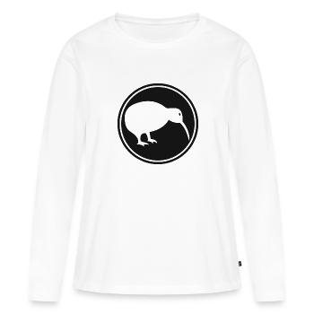 Kiwi - Neuseeland - Nouvelle-Zélande - Maori - Aotearoa - T-shirt manches longues Premium bio Femme - blanc - Devant - Julia (174cm)