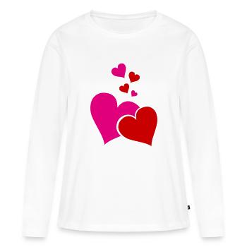 Hearts - Frauen Premium Bio Langarmshirt - Weiß - Vorne - Julia (174cm)