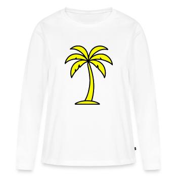 Contour de la paume - T-shirt manches longues Premium bio Femme - blanc - Devant - Julia (174cm)