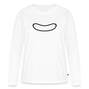 Plan de la saucisse - T-shirt manches longues Premium bio Femme - blanc - Devant - Julia (174cm)