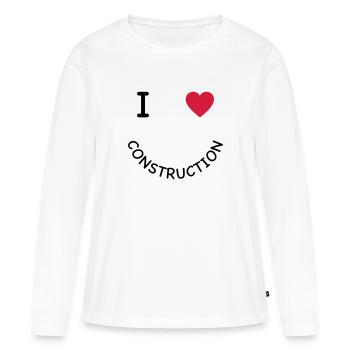 Chantier - T-shirt manches longues Premium bio Femme - blanc - Devant - Julia (174cm)