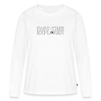 EXPLORER TEMPS PARTIEL - T-shirt manches longues Premium bio Femme - blanc - Devant - Julia (174cm)