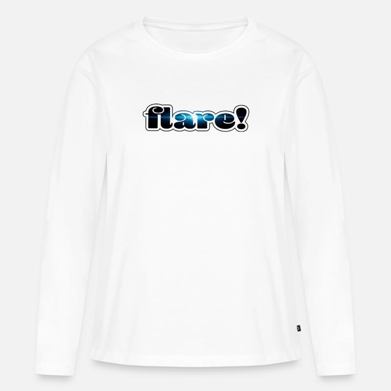 flare! frame blue - Frauen Premium Bio Langarmshirt - Weiß