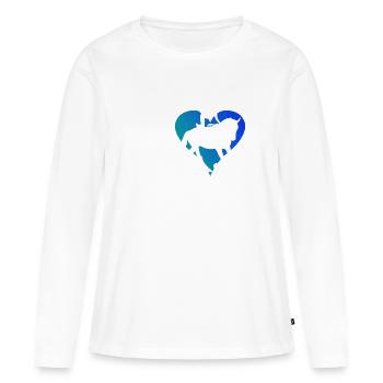 Voltige, gymnastique artistique à cheval - T-shirt manches longues Premium bio Femme - blanc - Devant - Julia (174cm)