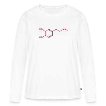 Chemische Molekülformel von Dopamin - Frauen Premium Bio Langarmshirt - Weiß - Vorne - Julia (174cm)