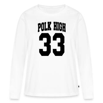 Geek Humor - POLK HIGH (Vector 1c) - T-shirt manches longues Premium bio Femme - blanc - Devant - Julia (174cm)