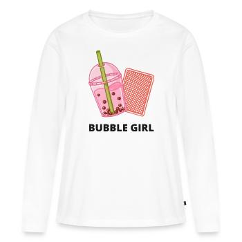 Bubble girl - T-shirt manches longues Premium bio Femme - blanc - Devant - Julia (174cm)