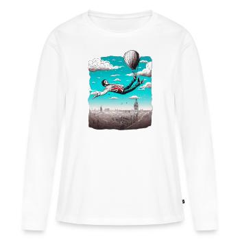 FLOTTER AU-DESSUS DE LONDRES - T-shirt manches longues Premium bio Femme - blanc - Devant - Julia (174cm)