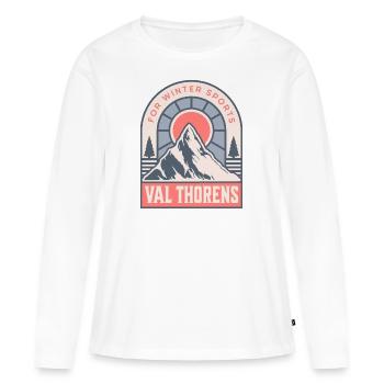 Val Thorens France Vintage Sports d’hiver - T-shirt manches longues Premium bio Femme - blanc - Devant - Julia (174cm)