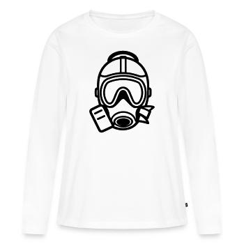 Masque a gaz - T-shirt manches longues Premium bio Femme - blanc - Devant - Julia (174cm)