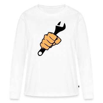 Fist Wrench - Women's Premium Organic Long Sleeve Shirt - white - Front - Julia (174cm)