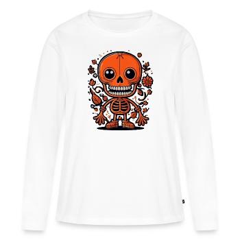 Squelette - T-shirt manches longues Premium bio Femme - blanc - Devant - Julia (174cm)