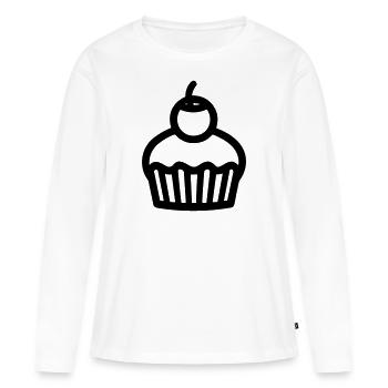 cupcake - T-shirt manches longues Premium bio Femme - blanc - Devant - Julia (174cm)