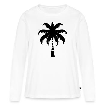 palmiers - T-shirt manches longues Premium bio Femme - blanc - Devant - Julia (174cm)